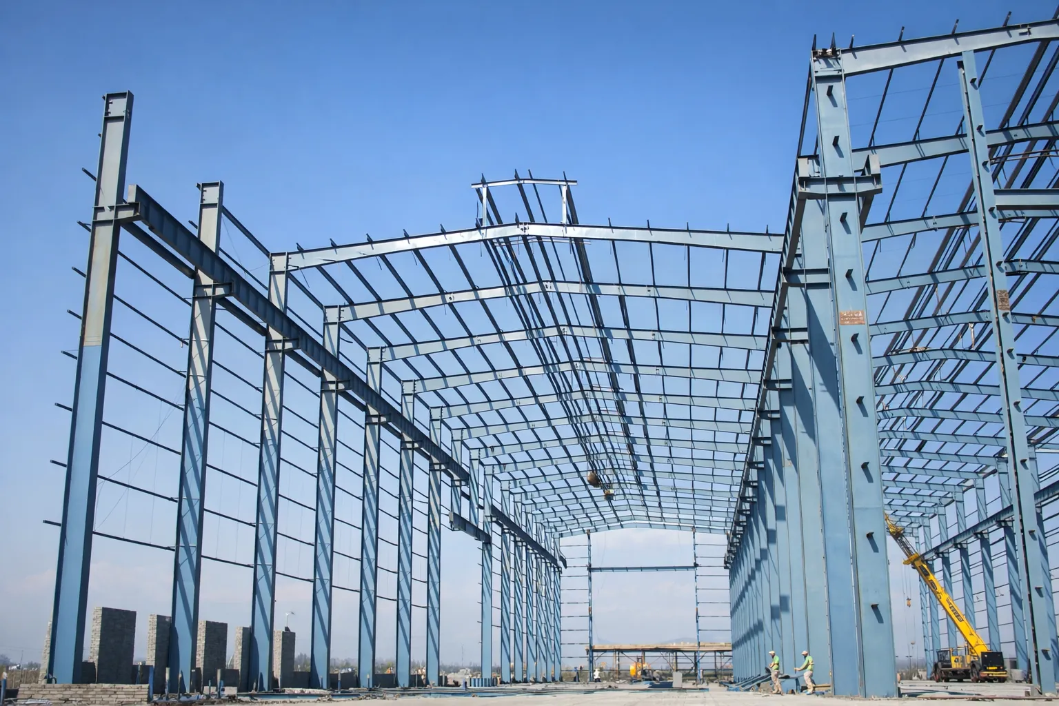 GM Engineering & Project team working on structural steel fabrication at Ahmedabad site